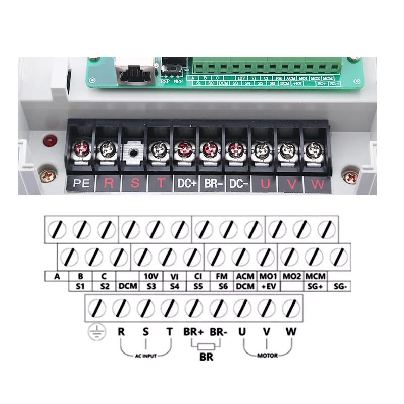 FULING Inverter VFD 3,7 KW 220V 380V Variabel Frekvensenhet 7A Ström, CNC-fräsmaskin Spindelmotorhastighetskontroll