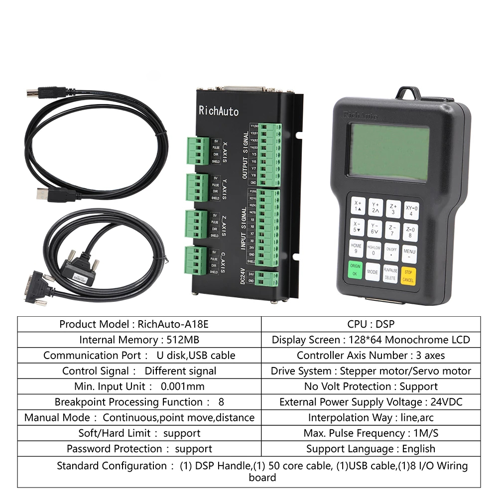 RichAuto DSP A11 DSP Controller engelsk version Används för CNC-routermaskin