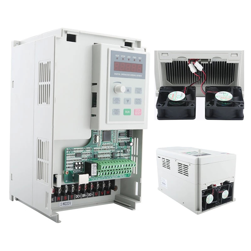 FULING Inverter VFD 3,7 KW 220V 380V Variabel Frekvensenhet 7A Ström, CNC-fräsmaskin Spindelmotorhastighetskontroll